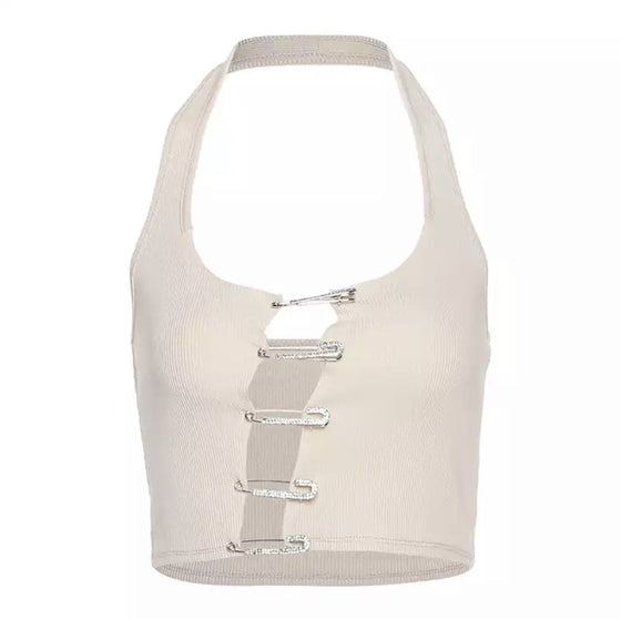 Diamond Pin Halter Top