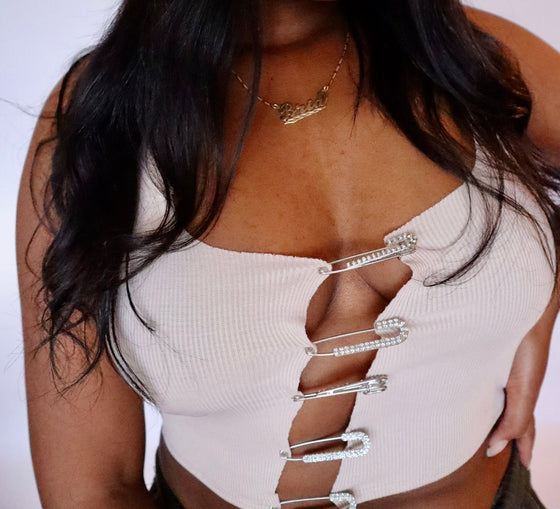 Diamond Pin Halter Top